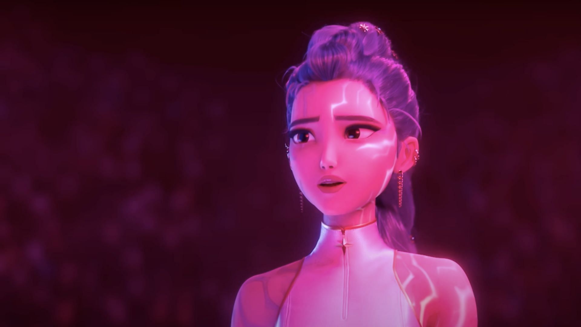 Rumi shows her patterns to the world (Image via YouTube/Netflix)